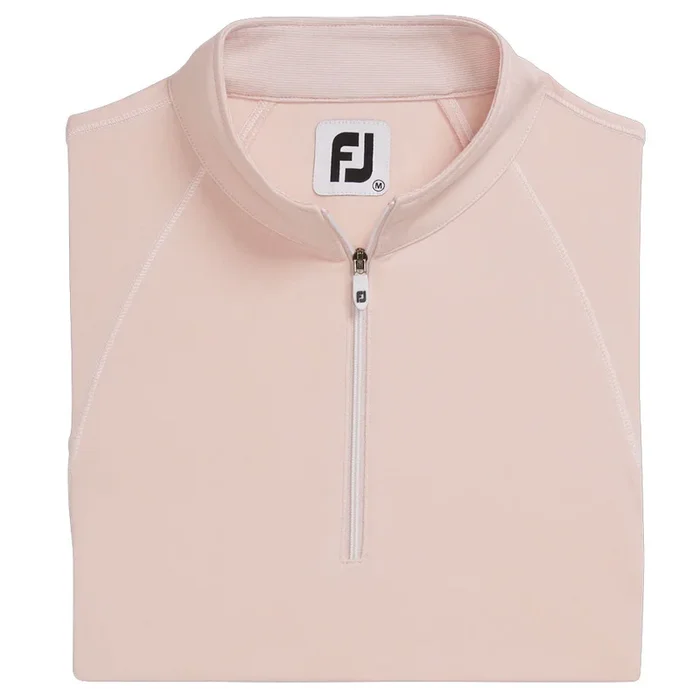 FootJoy Jersey Mini Stripe Zip Golf Polo Blush/White – 21 Women