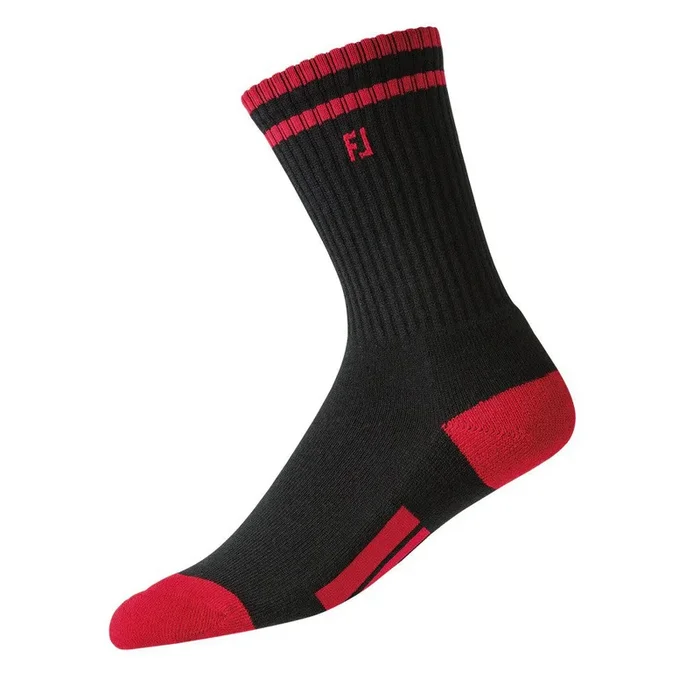 FootJoy ProDry Crew Junior Socks – Black/Red