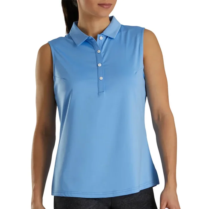 FootJoy Sleeveless Shirt Golf Polo Light Blue – 21 Women