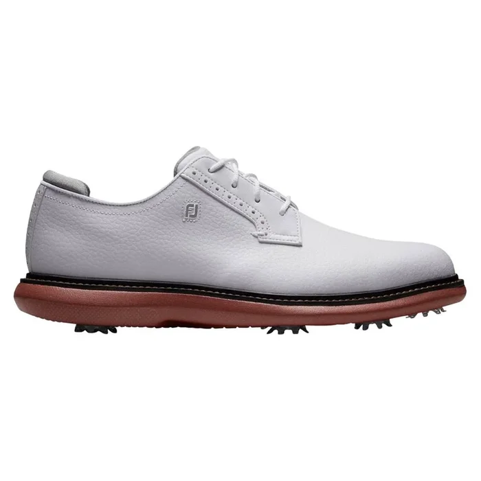 FootJoy Traditions Blucher Golf Shoes Previous Season Style White/Brick – 24 Men
