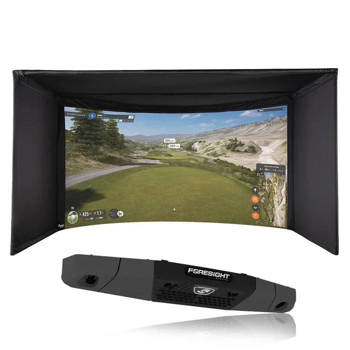 Foresight Falcon Overhead Launch Monitor with Carl’s Place Curved Enclosure Home Golf Studio Package