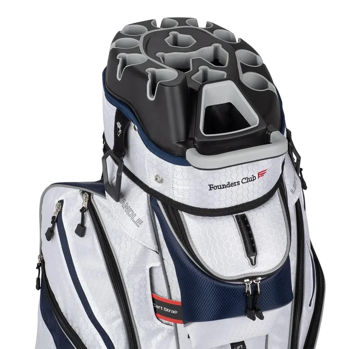 Founders Club 3rd Generation Premium Organizer 14 Way Golf Cart Bag – White Navy