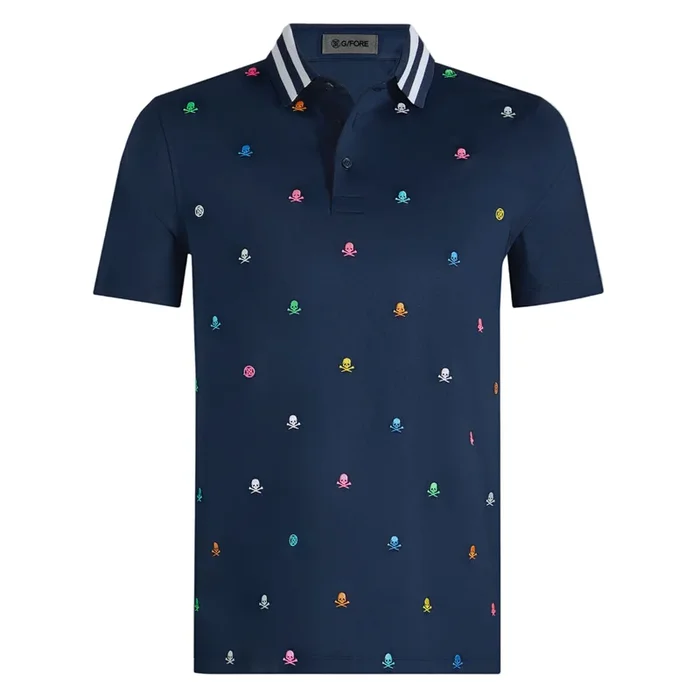 G/Fore Men`s Embroided Tech Jersey Polo