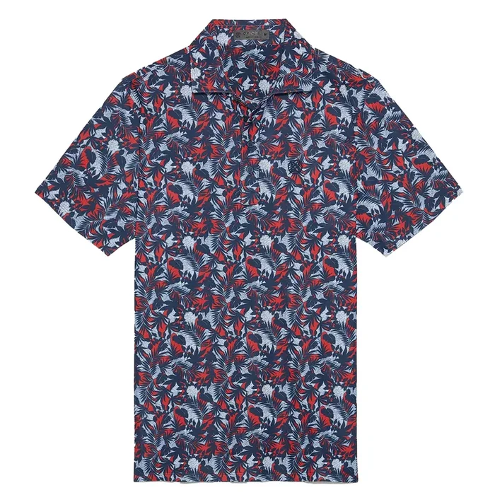 G/Fore Palm Fronds Tech Pique Slim Fit Polo