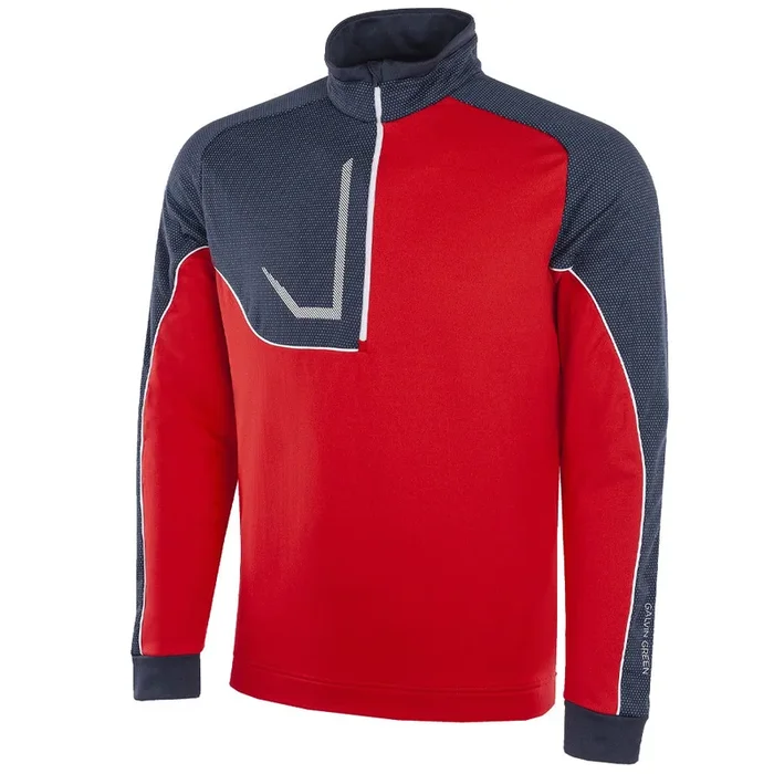 Galvin Green Daxton Insula 1/2 Zip Sweater – Red/Navy
