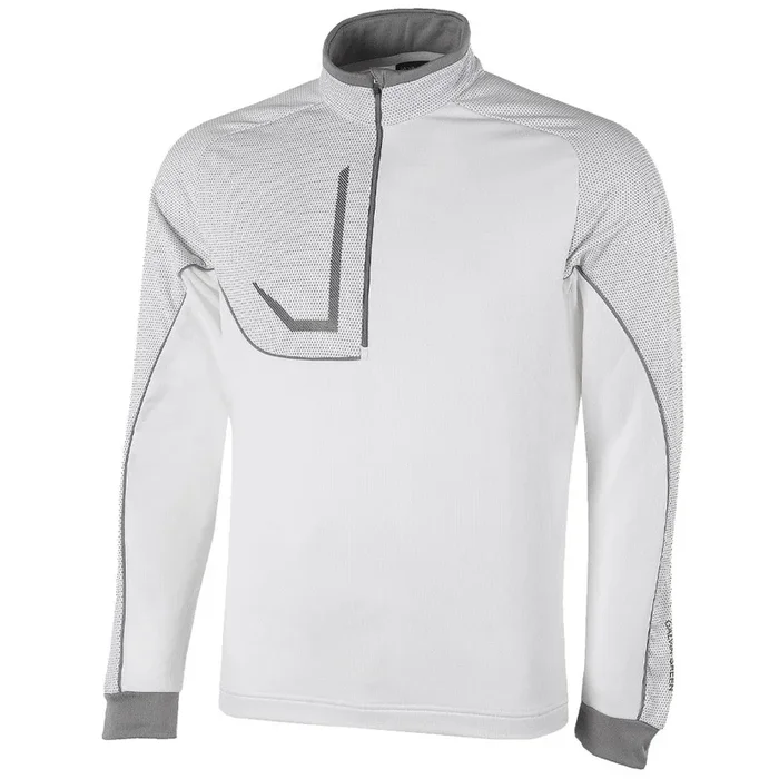 Galvin Green Daxton Insula 1/2 Zip Sweater – White/Cool Grey/Sharkskin