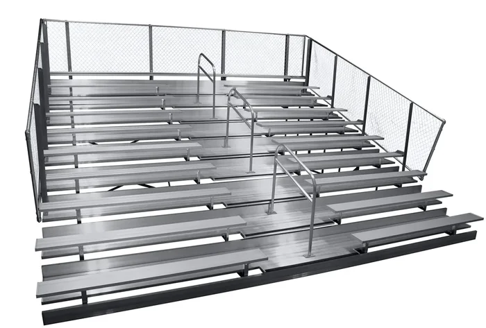 Gared 8 Row Spectator Stationary Bleacher with Aisle