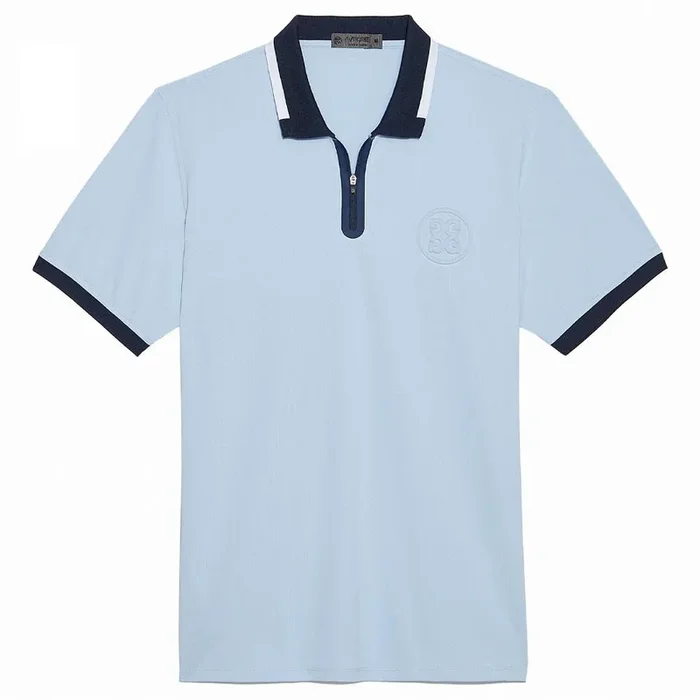 Gfore Embossed Logo Quarter Zip Tech Pique Golf Polo Sky – 23 Men