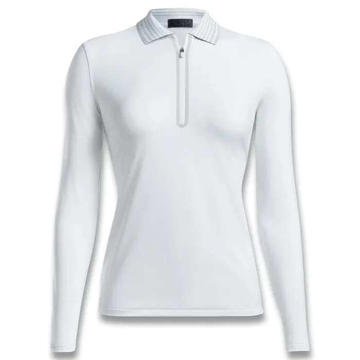 Gfore Featherweight Silky Tech Nylon Quarter Zip Golf Pullover Snow – 23 Women