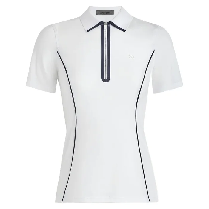 Gfore Lightweight Warp Knit Quarter Zip Golf Polo Snow – FA24 Women