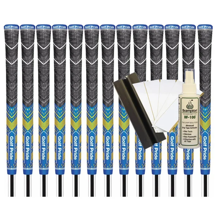 Golf Pride MCC Plus4 Teams Midsize Grip (Royal Blue/Yellow) – 13pcs + Golf Grip Kit