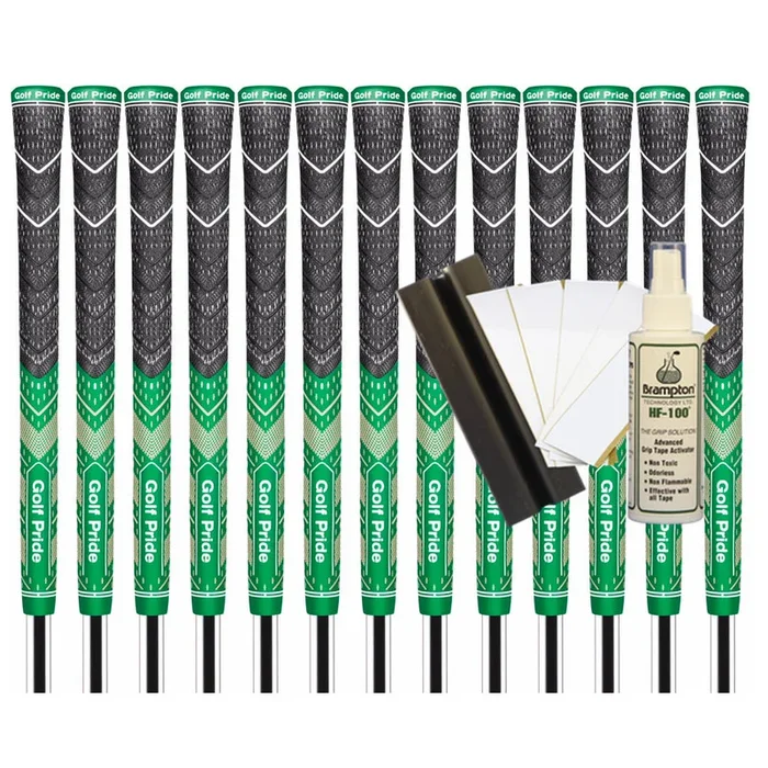 Golf Pride MCC Plus4 Teams Standard Grip (Green/Gold) – 13pcs + Golf Grip Kit