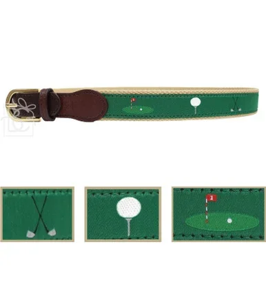 Golf Themed Youth Ribbon Belt