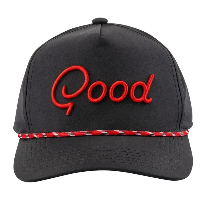 GoodGood Golf Riverbend Rope Golf Cap Black/Red – FA25 Men