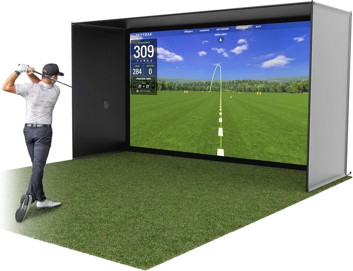GoSports Golf Simulator Enclosure – Complete Set with Frame and HD Impact Screen Kit