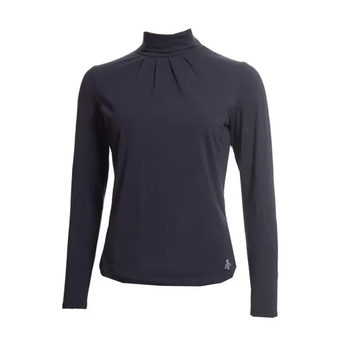 Green Lamb Regan Cotton Roll Neck Top – Navy