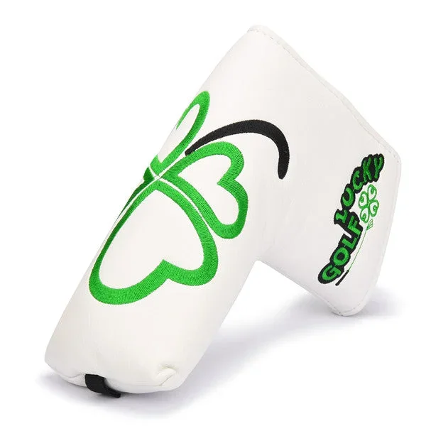 Green Lucky Clover Leather Putter Headcover