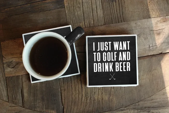 I Just Want To Golf and Drink Beer Golf Coasters