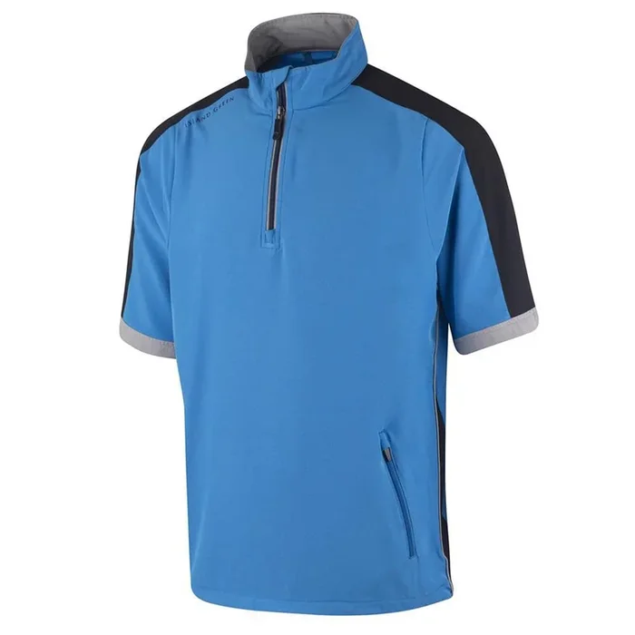 Island Green Short Sleeve Ultra-Lite Windstopper Pullover – Mid-Blue