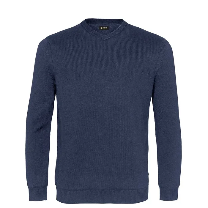 Island Green Supersoft Fine Knit V Neck Sweater – Navy