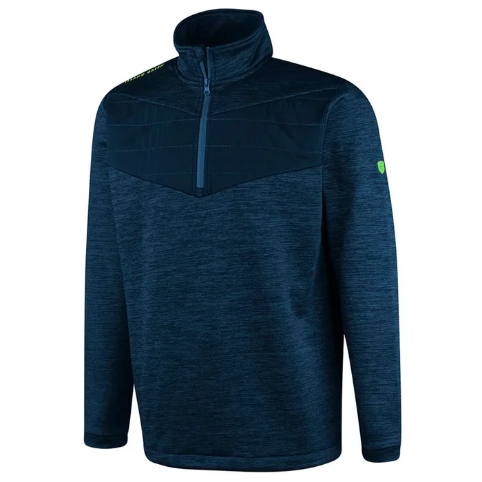Island Green Top Layer With Padded Yoke Pullover – Navy Marl