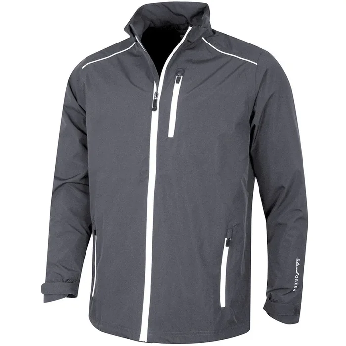 Island Green Waterproof Full Zip Jacket – Charcoal/White