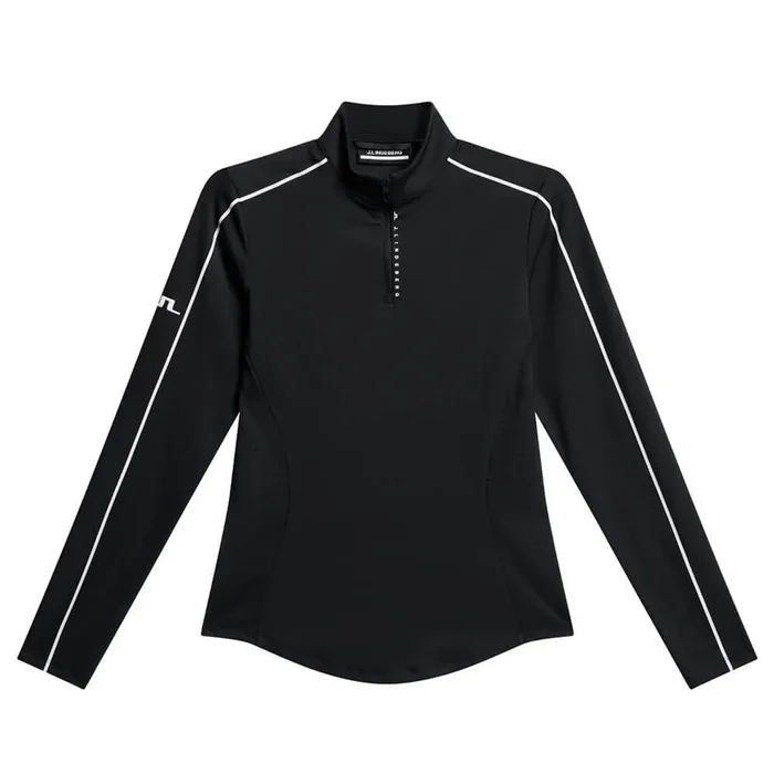 J.Lindeberg Adiola Quarter Zip Mid Layer Golf Pullover Black – SS25 Women