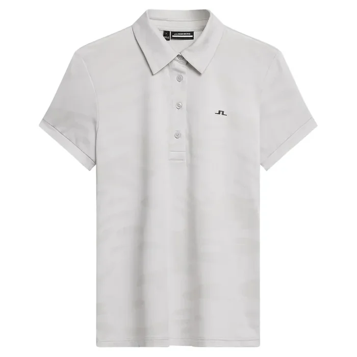 J.Lindeberg Alaya Jacquard Golf Polo Neptune Jacquard Light Gray – SS24 Women