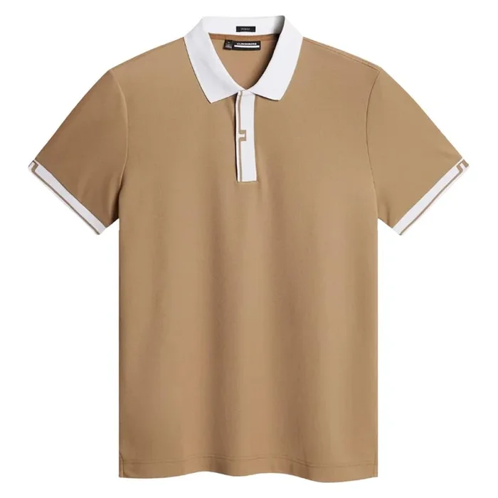 J.Lindeberg Bay Slim Fit Golf Polo Tigers Eye – SS25 Men