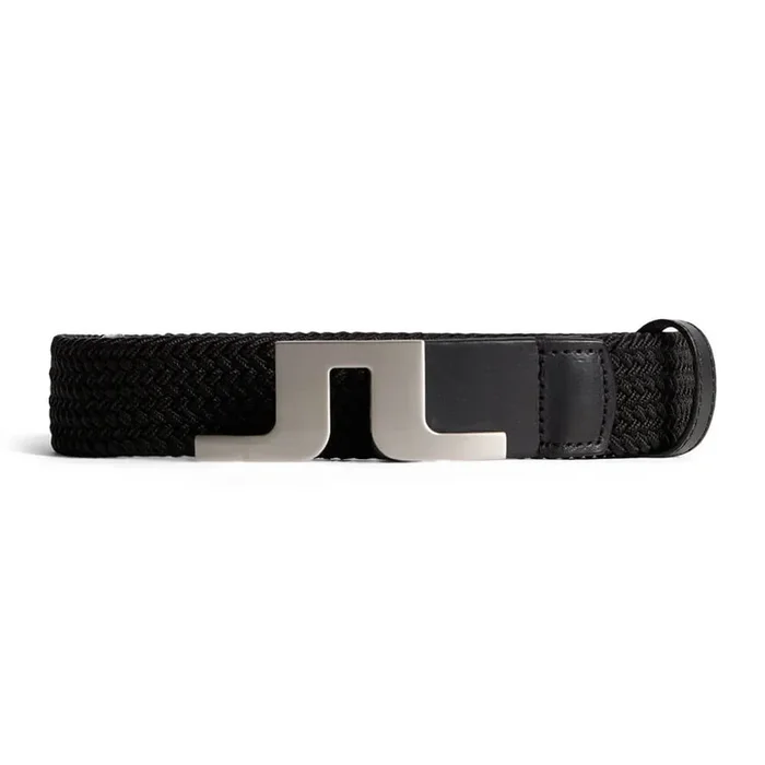 J.Lindeberg Berry Elastic Golf Belt Black – FW25 Men