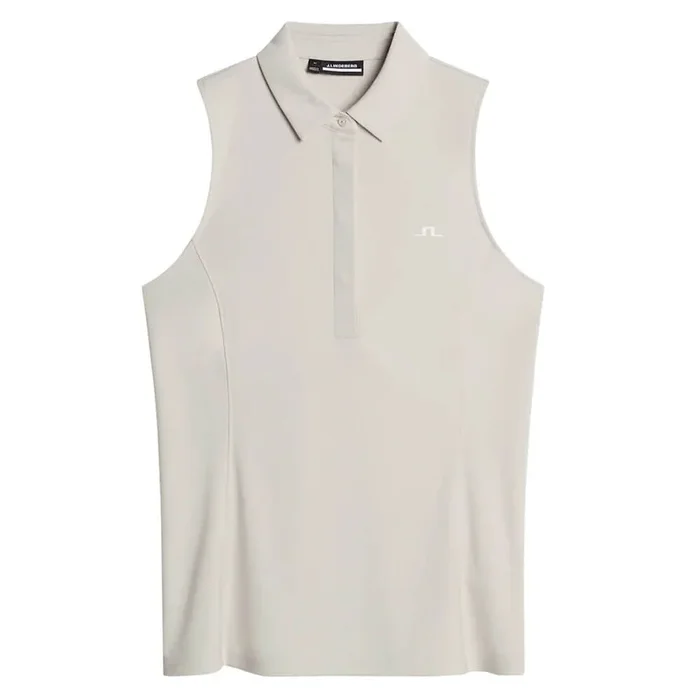 J.Lindeberg Dena Sleeveless Golf Polo Light Grey Melange – SS25 Women