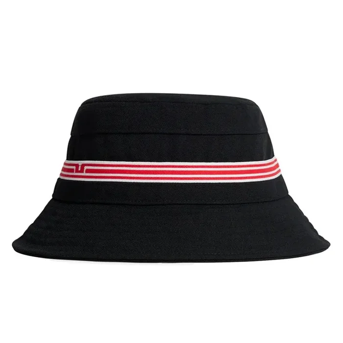 J.Lindeberg Denver Stripe Golf Bucket Hat Black – 23 Men