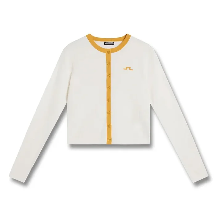 J.Lindeberg Freda Knitted Cardigan Golf Sweater White – 23 Women