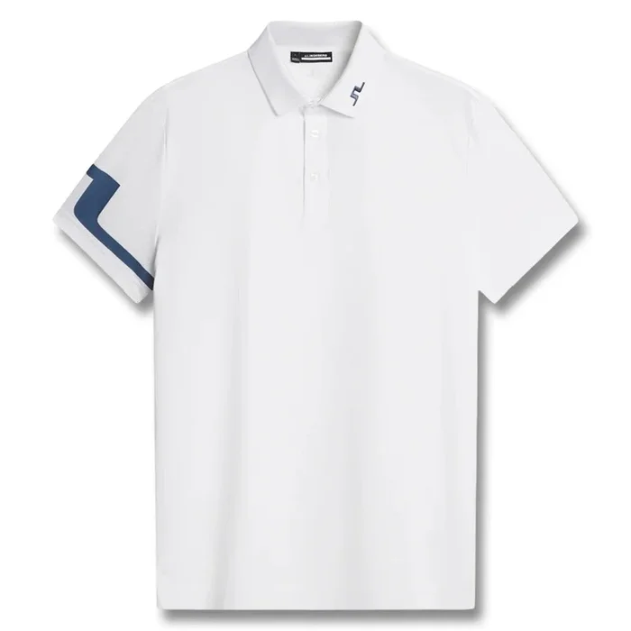 J.Lindeberg Heath Golf Polo White – FW25 Men