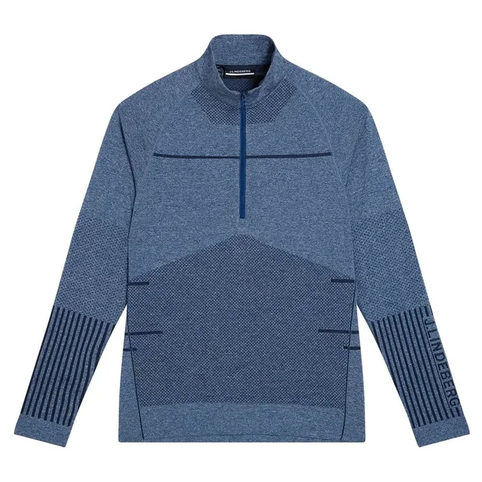 J.Lindeberg Jimmy Mid Layer Golf Pullover Estate Blue Melange – FW23 Men