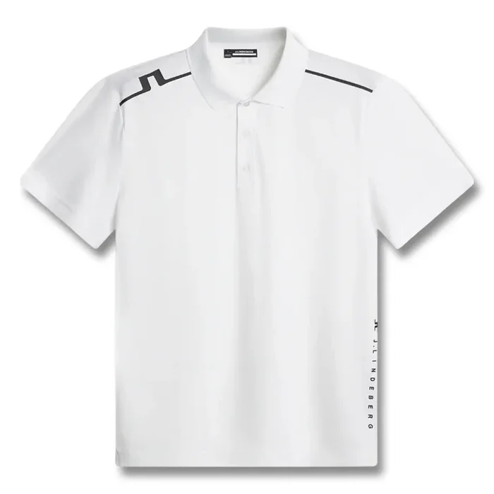 J.Lindeberg Lionel Golf Polo White – FW25 Men