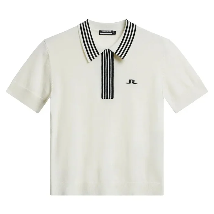 J.Lindeberg Lucie Fine Knit Golf Polo White – 24 Women
