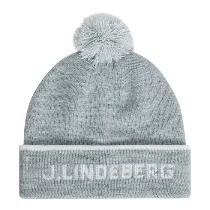 J.Lindeberg Stripe Golf Beanie Light Gray Melange – FW23