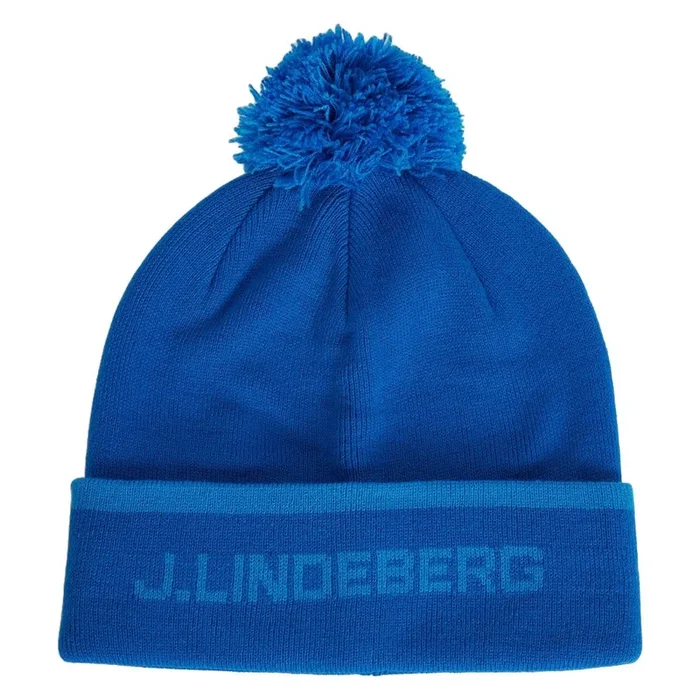 J.Lindeberg Stripe Golf Beanie Nautical Blue – FW24