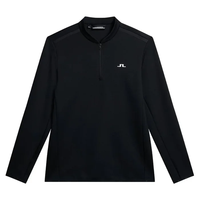 J.Lindeberg Tech Bridge Mid Layer Golf Pullover Black – SS24 Men