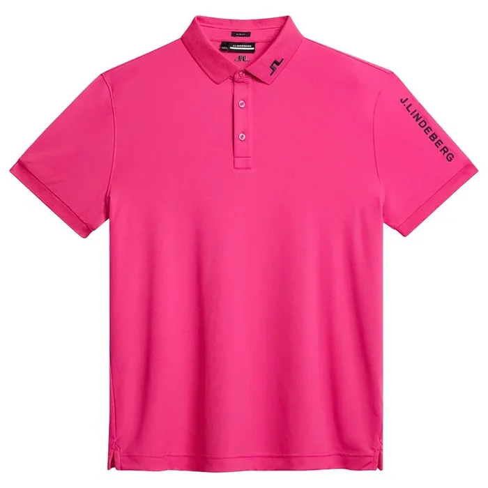 J.Lindeberg Tour Tech Slim Fit Golf Polo Fuchsia Purple – SS24 Men