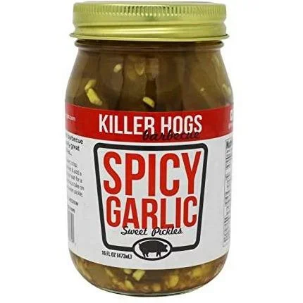 Killer Hogs Barbecue Sweet Spicy Garlic Pickles 16oz