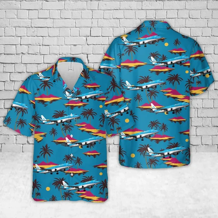 KLM Cityhopper Embraer 190-100STD Hawaiian Shirt – Fanshubus.com