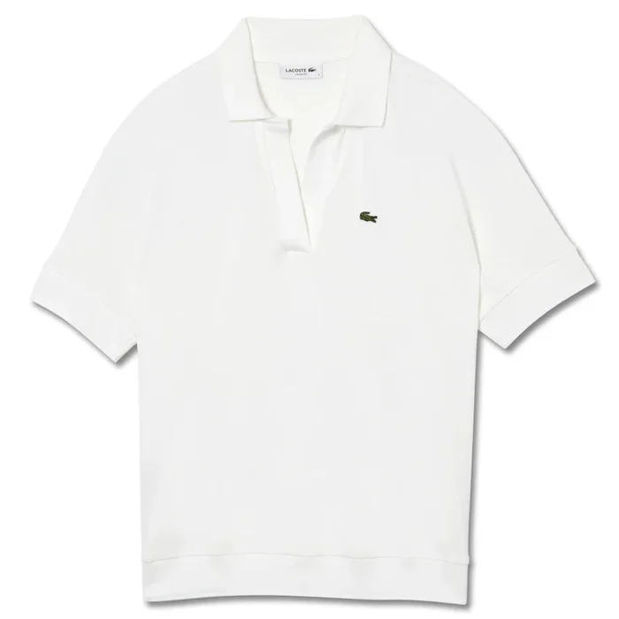 Lacoste Loose Fit Flowy Pique Golf Polo White – 23 Women