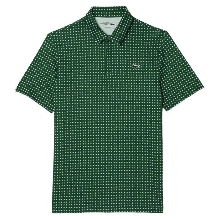 Lacoste Printed Recycled Polyester Golf Polo Green/White – FW23 Men