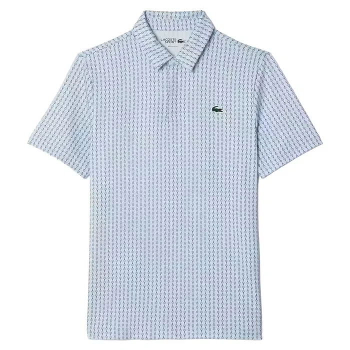 Lacoste Printed Recycled Polyester Golf Polo Light Blue/White – FW23 Men