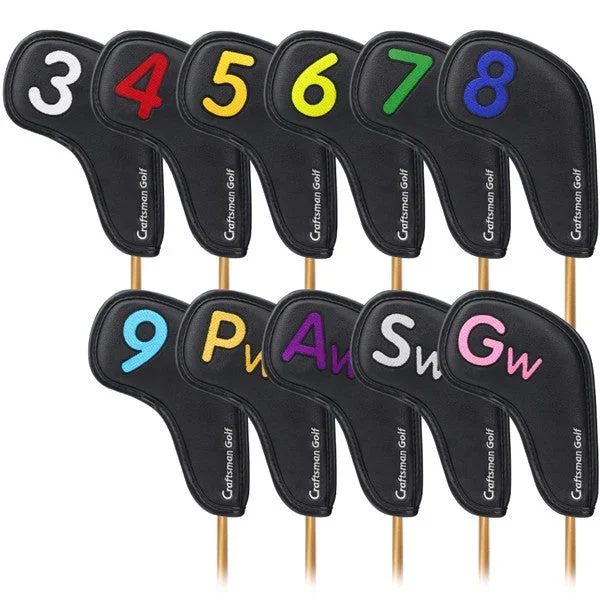 Large Colorful Number Extended Version Iron Headcovers Set