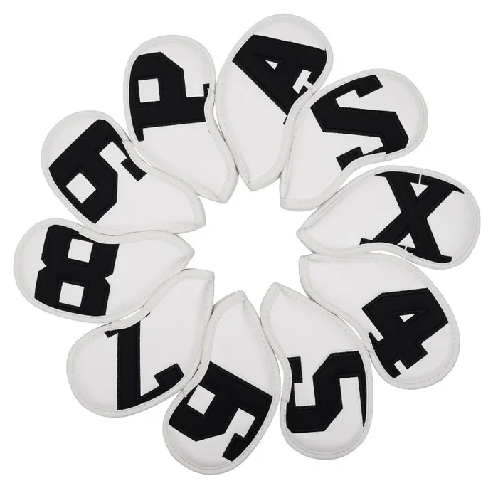 Large Number Leather Magnetic Iron Headcovers 10pcs