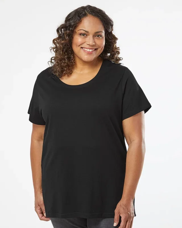 LAT Women’s Curvy Collection Fine Jersey Tee