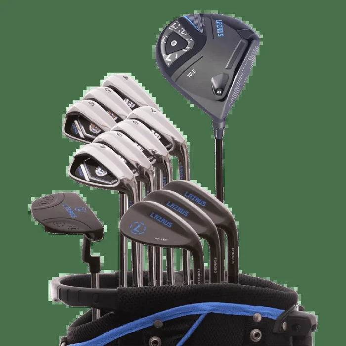 Lazrus Golf 13 pc Set – LAZ2 Driver, 3 Wedges Set, Irons (4-PW), Putter & Bag (optional)